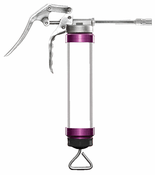 Xport Pistol Grip Grease Gun With Clear Grease Tube – Purple